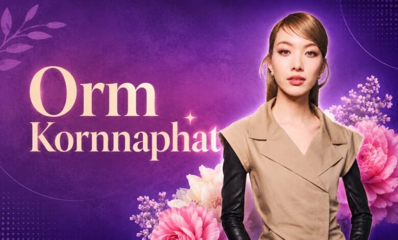Thai actress Orm Kornnaphat posing for a professional portrait.